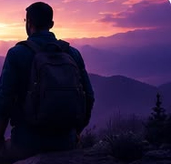 Une silhouette face à l’horizon au crépuscule